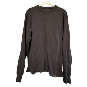 Filson Mens Waffle Knit Thermal Long Sleeve Shirt Black Small Crewneck Heritage